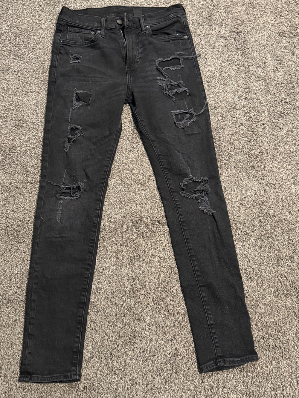Men Distressed Black Skinny Jeans